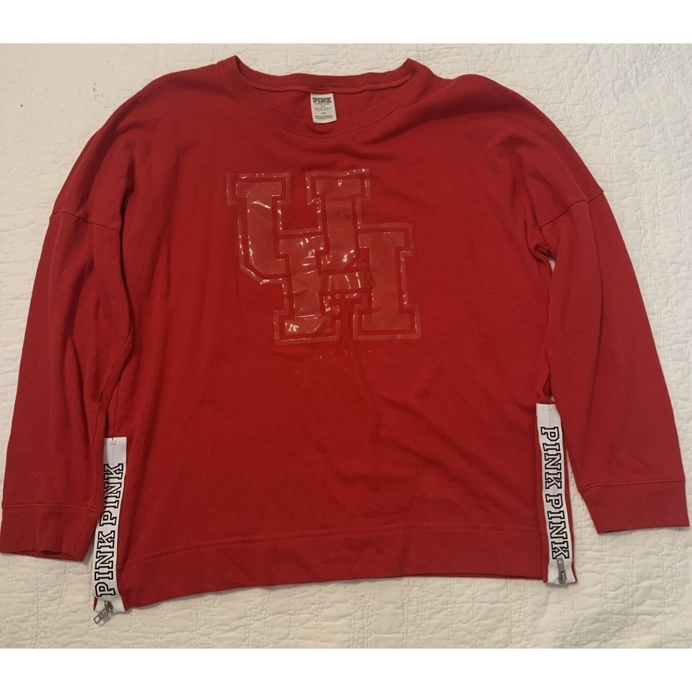long sleeves pullover Pink Victoria Secret size large Red Women Cotton